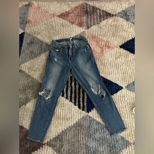 Good American Ripped Blue Skinny Jeans